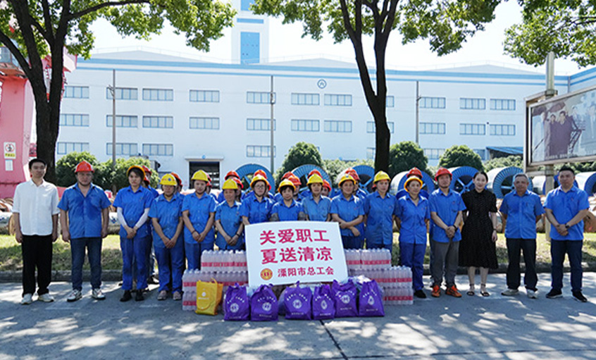 情系职工 夏送清凉 溧阳市总工会来鸿运国际电缆开展“送清凉”慰问运动